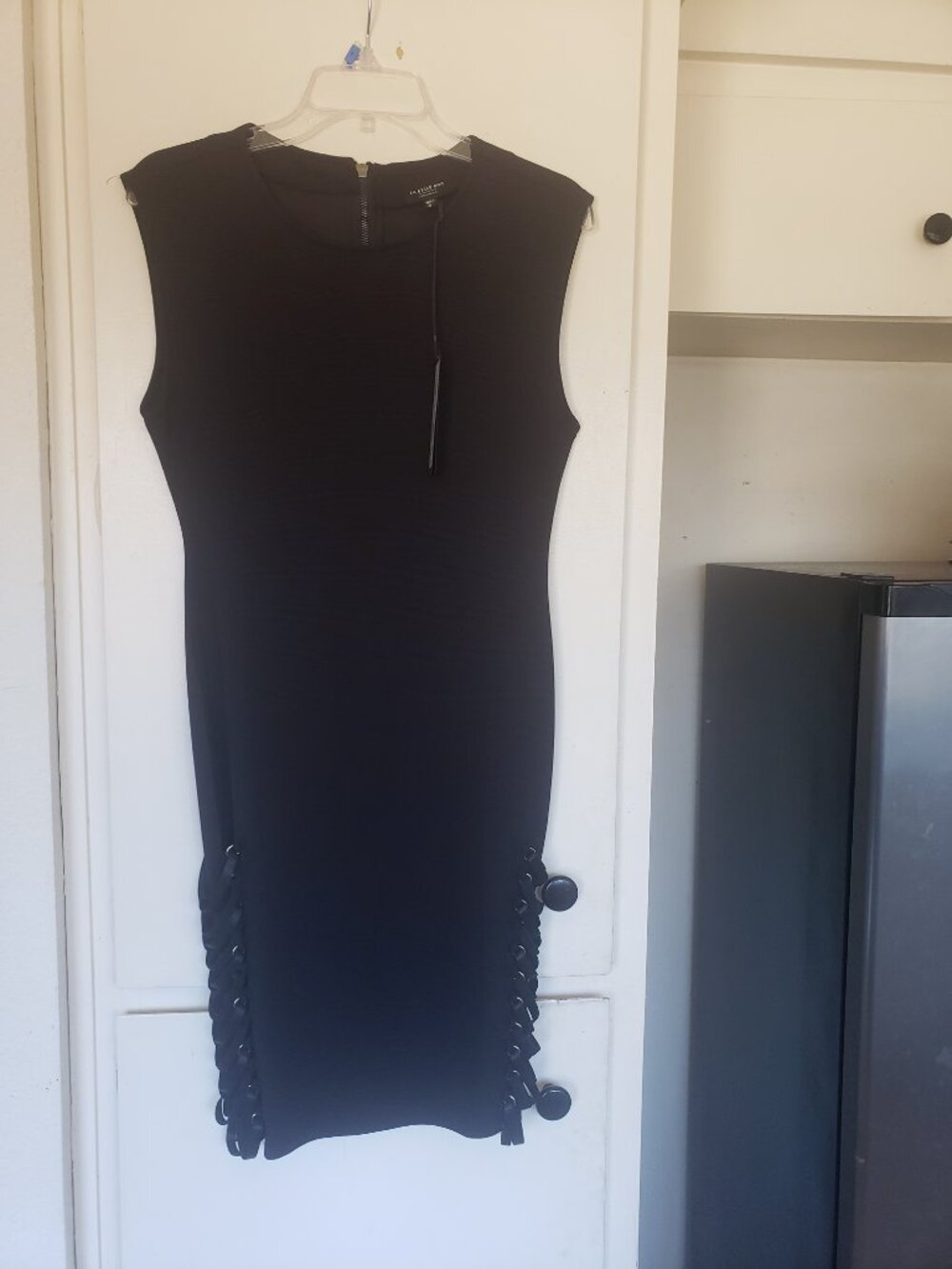 La Belle Roc Velvety Dress with Tyes on both sides Black Size Medium
